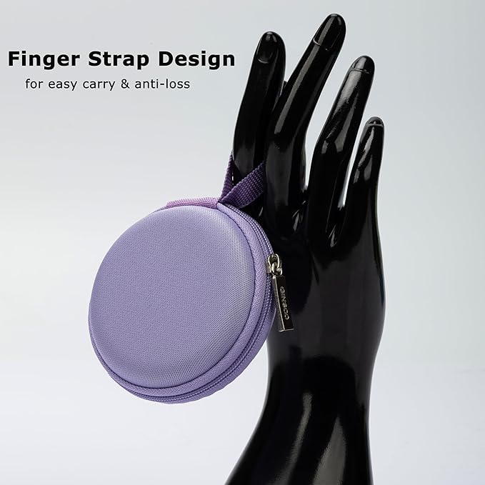 Ginsco Mini-Portable Hard Shell Earbuds Case for Apple EarPods Headphones USB-C Wired Ear Buds/Samsung Galaxy Wired Earbuds, Travel Case for Earphones Earplugs (2, Purple)