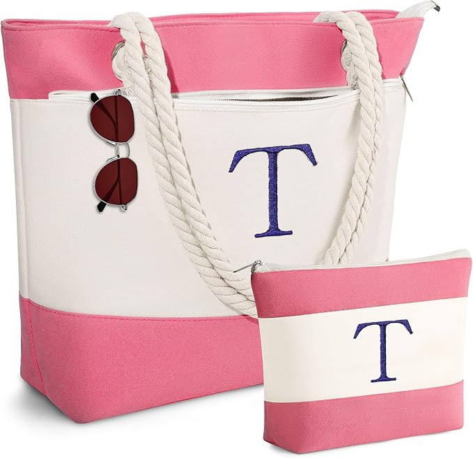 YOOLIFE Beach Bags for Women - Travel Canvas Beach Tote, Pool Waterproof Bag, Travel Essentials, Gifts for Women Birthday