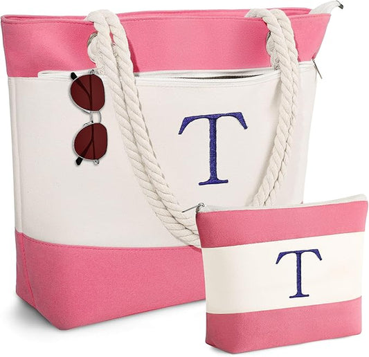 YOOLIFE Beach Bags for Women - Travel Canvas Beach Tote, Pool Waterproof Bag, Travel Essentials, Gifts for Women Birthday