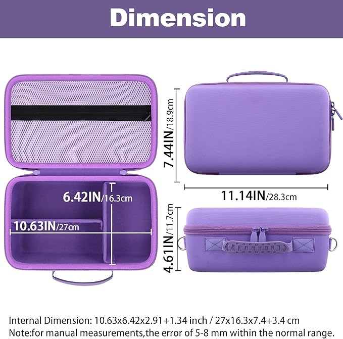 khanka Camera Case for Canon EOS Rebel T7/T100/T6/R50/R100/R5/R7/R8/R6 Mark II/SL3 DSLR Camera,Travel Protective Carrying Case for Canon EOS Rebel Camera and 18-55mm/18-45mm Lens(Purple Case Only)