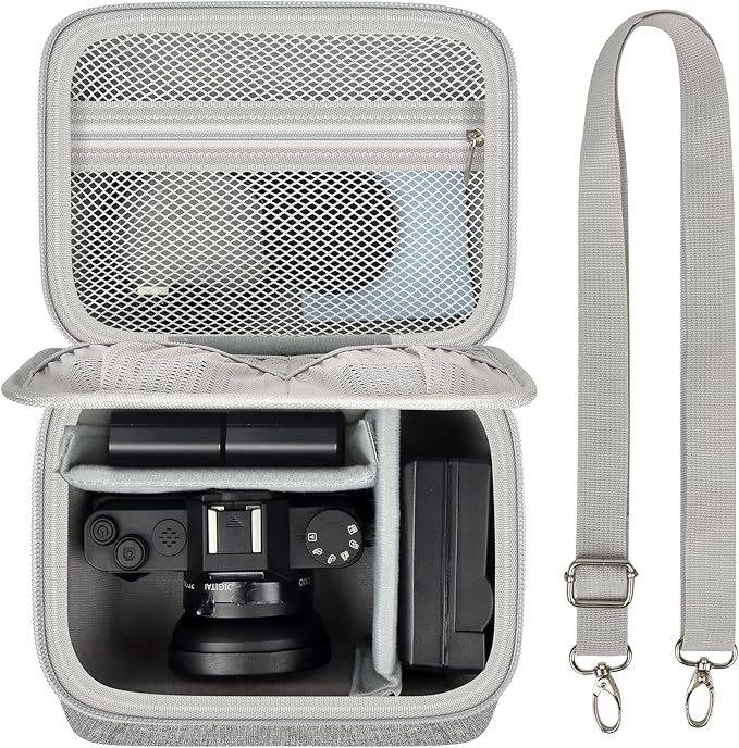 ANKHOH Vlogging Camera Case for Duluvulu/for Zostuic/for YIGLLO/for Gavonde/for Canon/for Kodak Pixpro Digital 4K 5K Camera Carrying Travel Bag for SD Cards, Accessories(Box Only)(Grey)