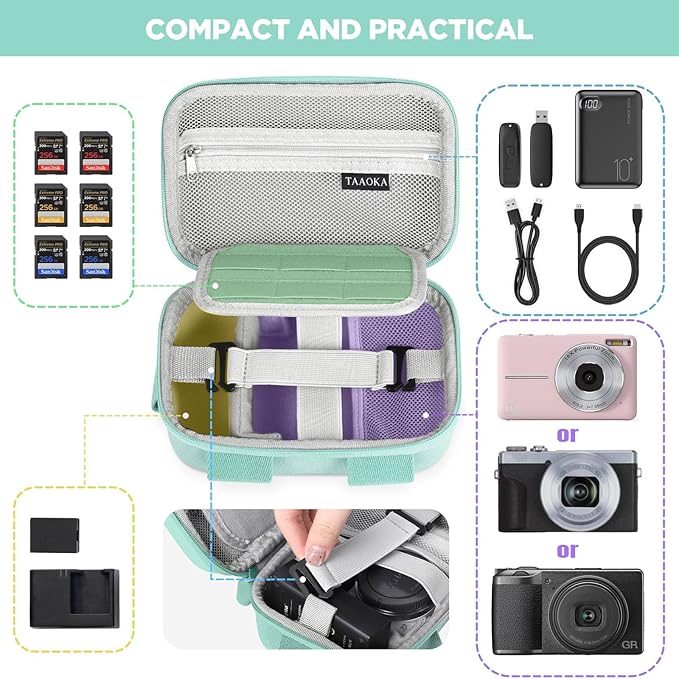 Digital Camera Case, Protective & Lightweight Camera Case with 3 Carrying Ways, Waterproof & Shockproof Small Camera Bag