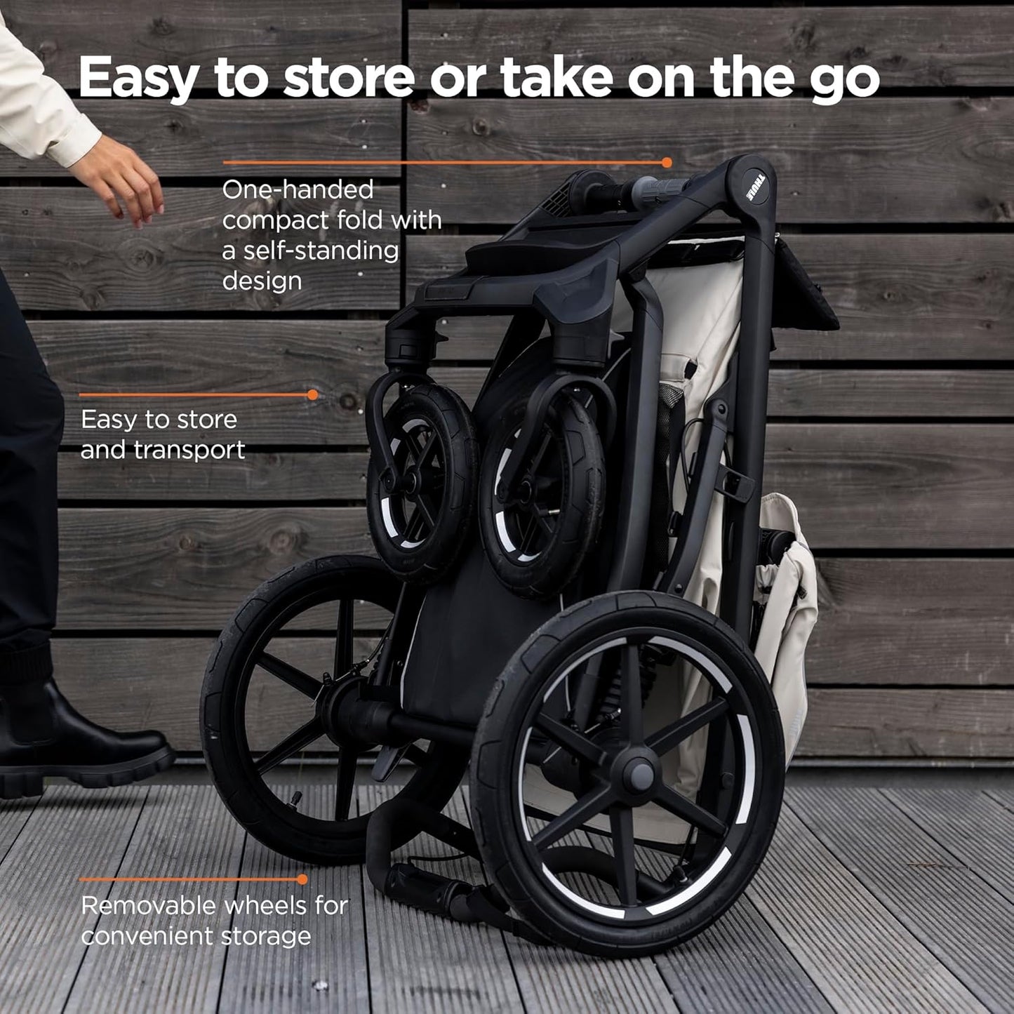 Thule Urban Glide 4-Wheel Single Child All-Terrain Stroller, Full-Suspension System, Air-Filled Tires, Upright seat with Adjustable Recline and Built-in Leg Rest, Baby Stroller