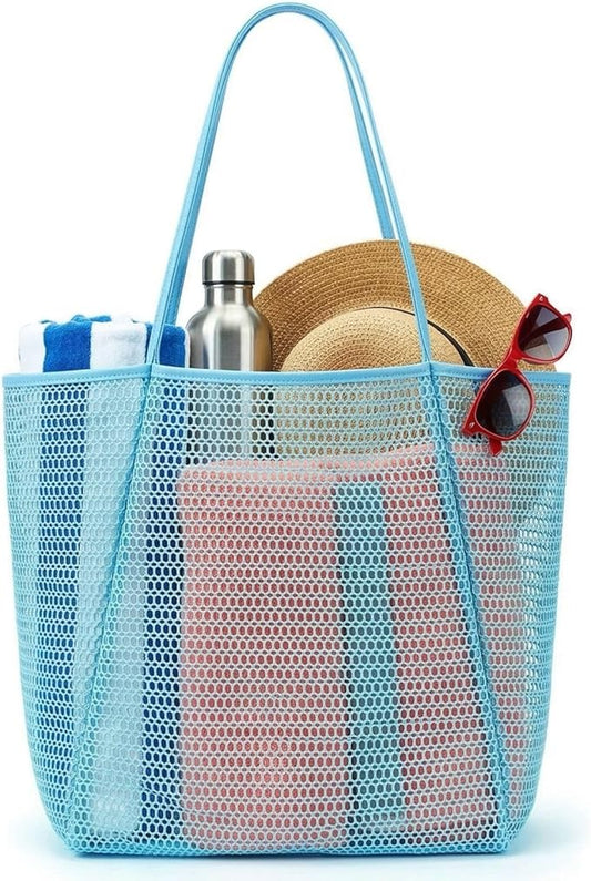 Rave Envy Beach Tote Bag for Women – Waterproof Mesh Tote Bag, Large Capacity Sandproof Beach Bags for Travel