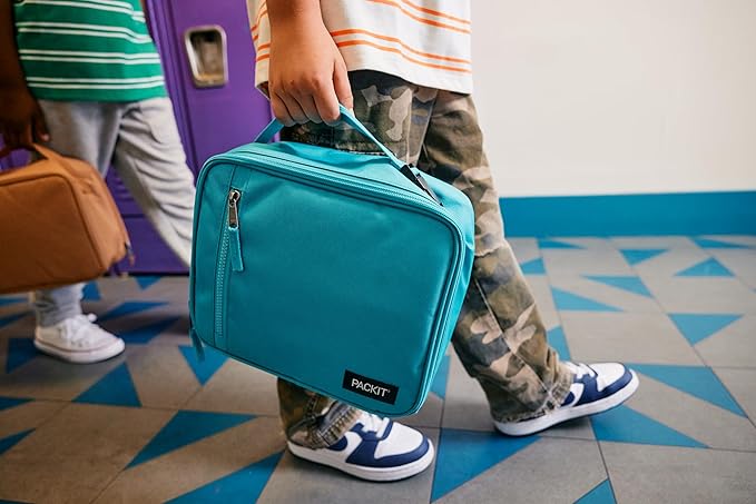 PackIt Freezable Classic Lunch Box, Sea Shark, Built with EcoFreeze Technology, Collapsible, Reusable, Zip Closure With Zip Front Pocket and Buckle Handle, Designed for Fresh Lunch On the Go