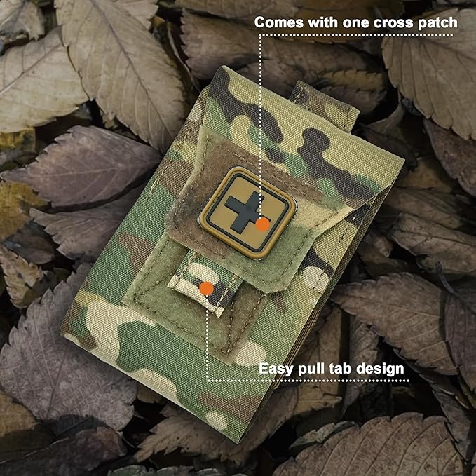 Mini IFAK Micro Trauma Pouch | Compact Empty EDC First Aid Organizer | Portable Stop Bleeding Supplies Pouch for Medic Gear & Survival Kits