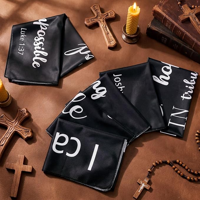 Moukeren 12 Pcs Christian Gifts for Men Bulk Bible Verse Cooling Towels Inspirational Sports Sweat Rag for Gym Yoga Running Religious Towels for First Communion Baptism Party Favors