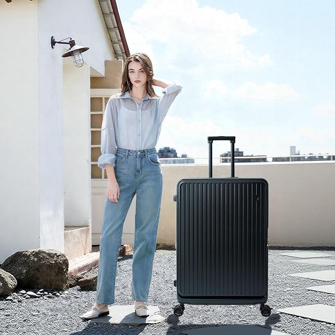 28 inch luggage with spinner wheels, large suitcases with wheels, Checked Luggage with Spinner wheels, Hard Shell Top-open Design Expandable Large Luggage with YKK zipper and 3-Year Warranty.