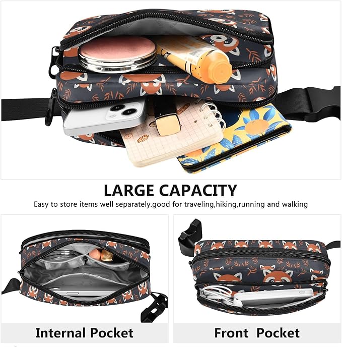 Kawaii Red Panda Fanny Pack for Women Men Water Resistant Fashion Waist Packs with Adjustable Strap Belt Bag for Travel Workout Jogging Hiking 21219401