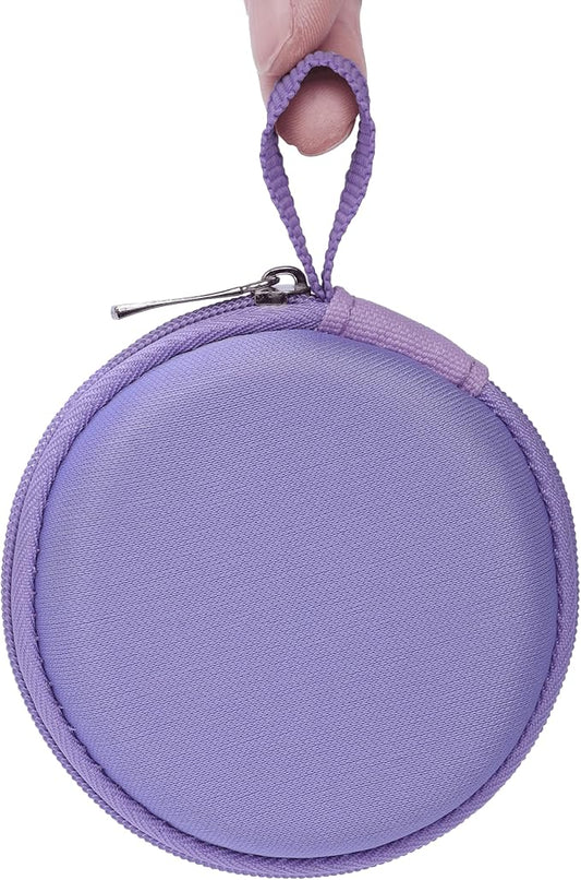 Ginsco Mini-Portable Hard Shell Earbuds Case for Apple EarPods Headphones USB-C Wired Ear Buds/Samsung Galaxy Wired Earbuds, Travel Case for Earphones Earplugs (1, Purple)