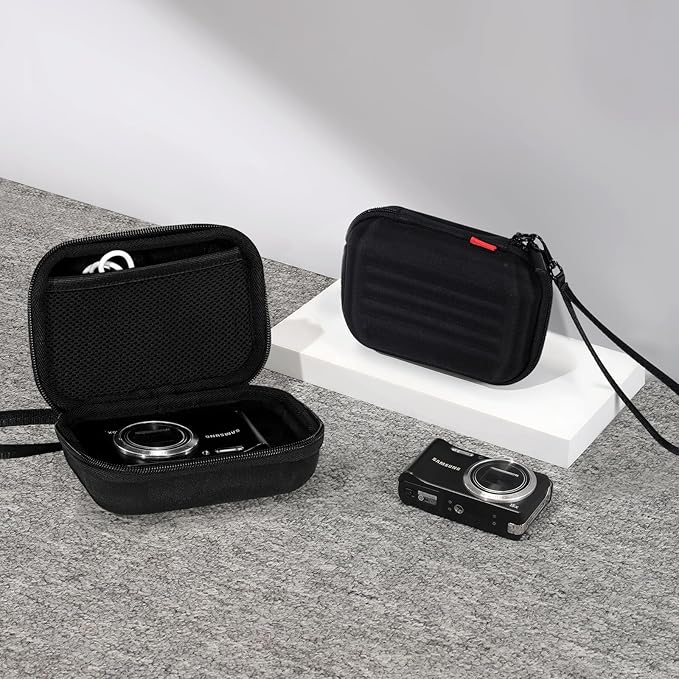 Cwatcun Carrying & Protective Case for Digital Camera with 2 Carrying Ways, Hardshell Lightweight Small Camera Sling Case Compatible with KODAK PIXPRO/Canon PowerShot/Sony DSCW800 DSCW830