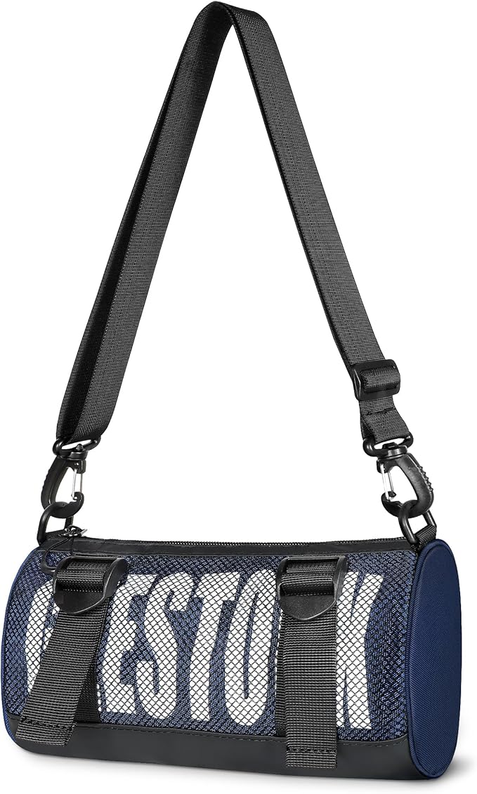 Geestock Mini Gym Bag for Women Men – Lightweight Compact 9'' Crossbody Duffel Bag with Adjustable Strap, Portable Small Gym Bag for Yoga, Workout, Travel, Navy Blue