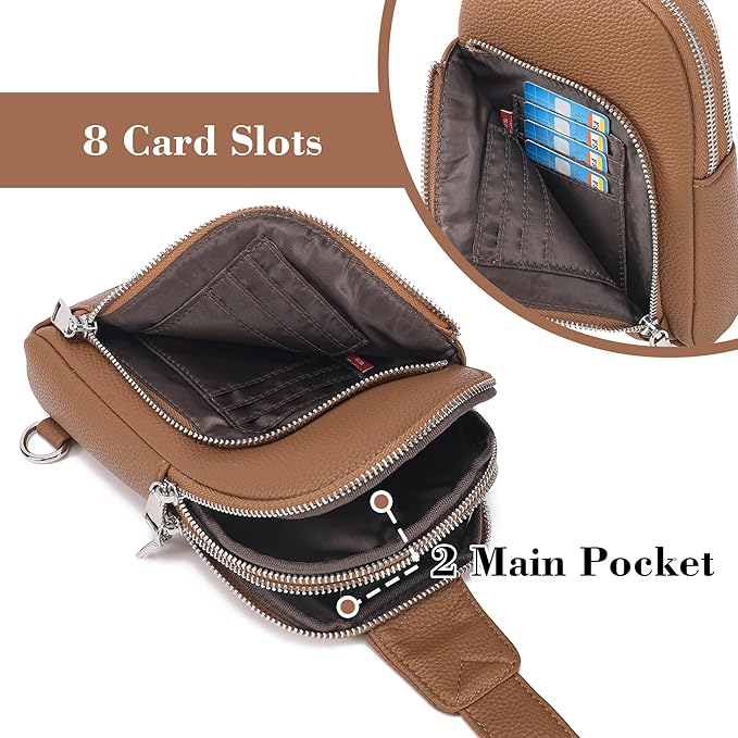 Haytijoe RFID Anti-Theft Sling Bag for Women, Small Crossbody Travel Purse with Locking Zippers, Lightweight Everyday Bag