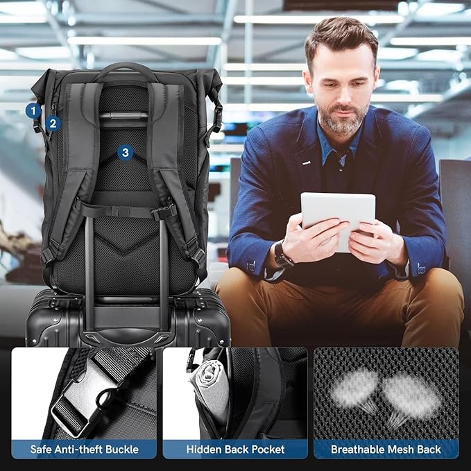 Kingsons Travel Laptop Backpack，Anti Theft Business Backpack for Men Womens Lightweight Waterproof Backpacks Computer Bag Fits 15.6 Inch Laptop and Notebook