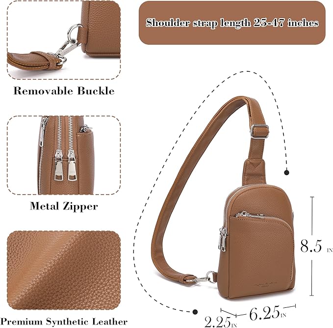 Haytijoe RFID Anti-Theft Sling Bag for Women, Small Crossbody Travel Purse with Locking Zippers, Lightweight Everyday Bag