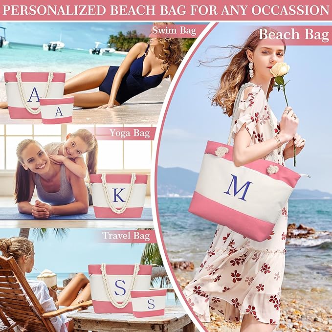 YOOLIFE Beach Bags for Women - Travel Canvas Beach Tote, Pool Waterproof Bag, Travel Essentials, Gifts for Women Birthday