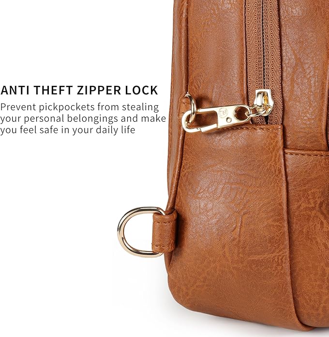 Crossbody Purses Bags for Women Travel, Anti Theft RFID Blocking Sling Chest Bag, Small Vegan Leather Purse for Casual