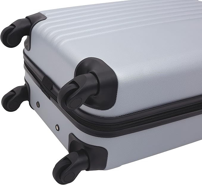 Travelers Club Cosmo Luggage, Silver-2 Piece Set (28"/20")