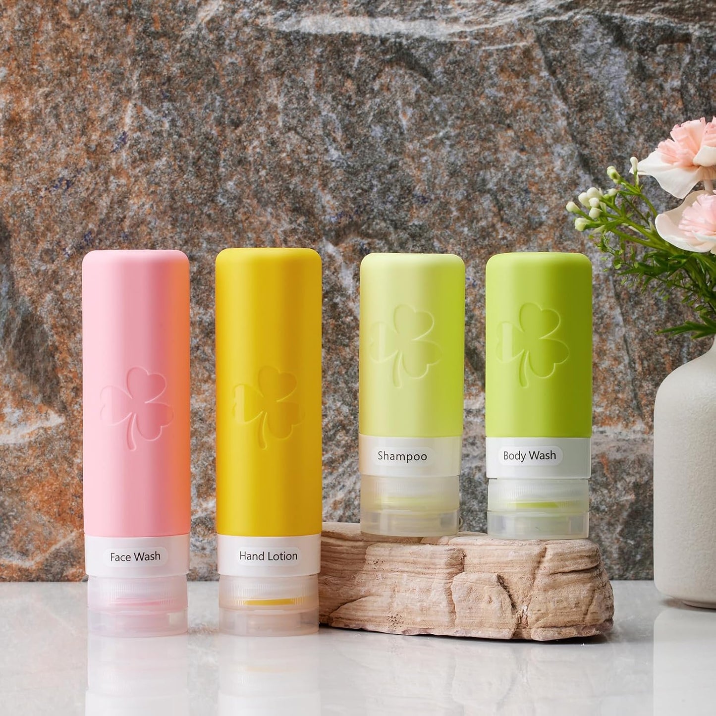 INSFIT Travel Bottles for Toiletries 23pack, TSA Approved Travel Size Toiletries, Airplane Essentials for Creams, Shampoo, Cosmetic Liquids