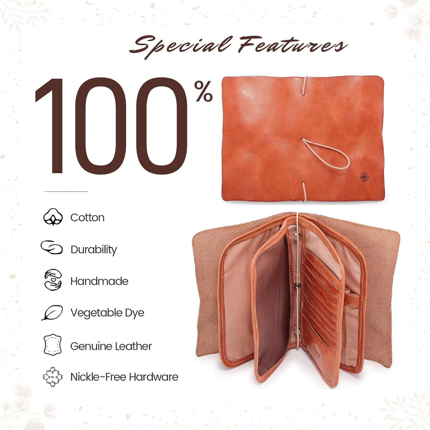 Genuine Leather Nomad Organizer Travel Wallet | Women's Wallet Clutch Passport Holder