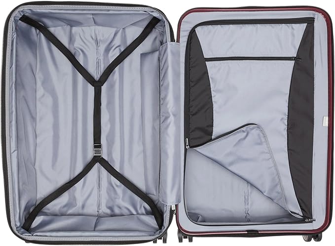 DELSEY PARIS Titanium Hardside Expandable Luggage with Spinner Wheels, Black Cherry Red, 2-Piece Set (21/29)