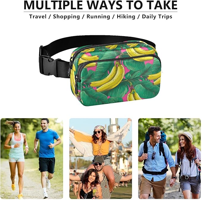 Tropical Bananas Fanny Pack for Women Men Water Resistant Fashion Waist Packs with Adjustable Strap Belt Bag for Travel Workout Jogging Hiking 21219746