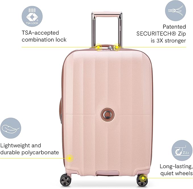 DELSEY PARIS Carrousel Hardside Expandable Luggage with Spinner Wheels, Platinum, 3 Piece Set (21/24/28)