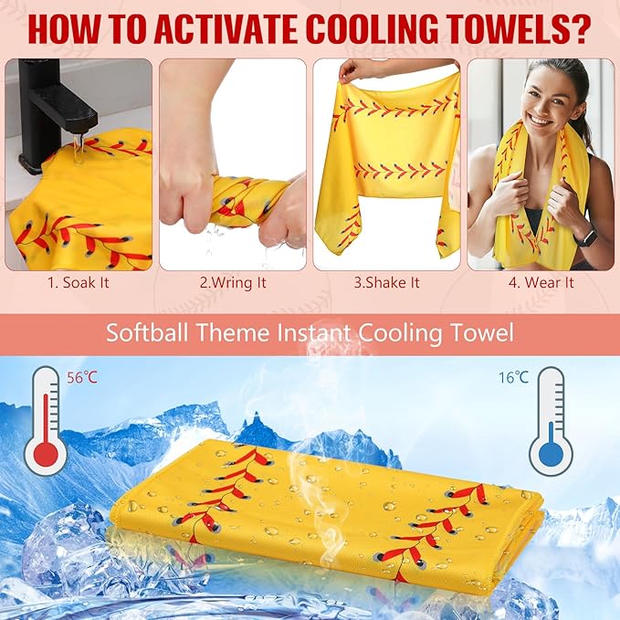 24 Pcs Sport Party Favors Include 12 Pcs 20 oz Plastic Soccer Football Basketball Water Bottles Bulk 12 Pcs 40"x12" Softball Baseball Cooling Towels for Soccer Sport Team Gift