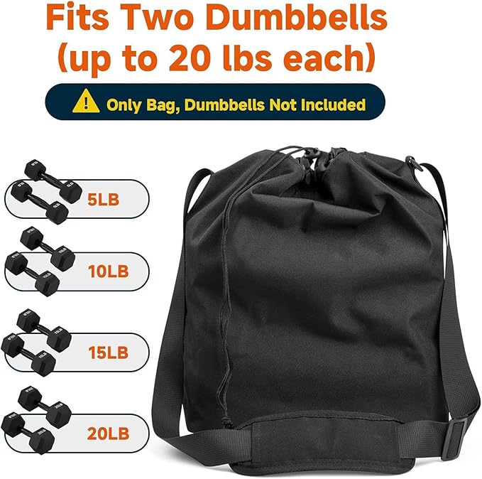 Dumbbell Carrying Bag 36.8x31x16cm, Nylon Sports Gym Duffel - Adjustable Strap Fitness Bag | for Workout, Training, Swimming, Camping Usage