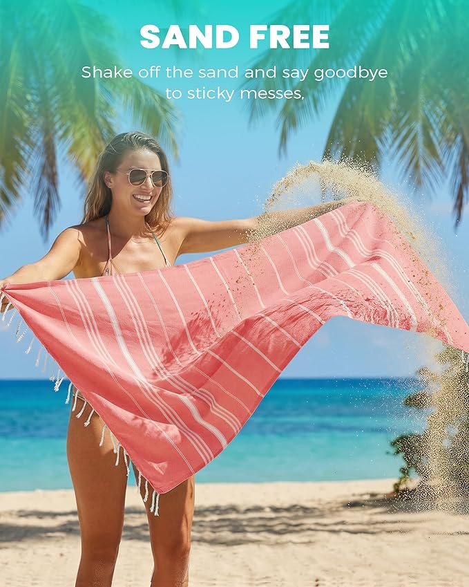 Antfuny Turkish Beach Towels Vacation Essentials Pool Towel for Women Birthday, Teacher Appreciation Thank You Gifts, Mothers Days Bridesmaid Bride Girlfriend Friendship Sister 40th Retirement Gift