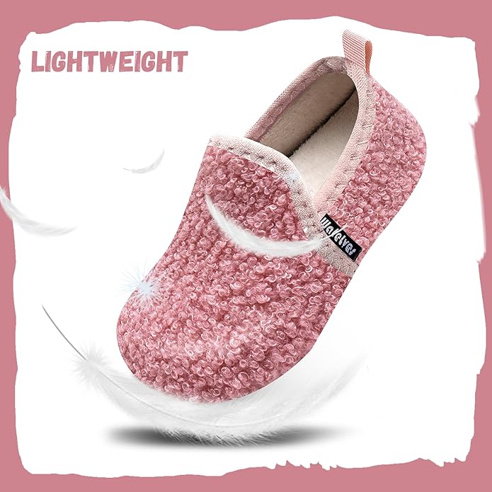 WateLves Kids Toddler Slippers Girls Boys Slip on House Shoes Lightweight Anti Slip Sock Slippers Winter Indoor Outdoor Walking Shoes