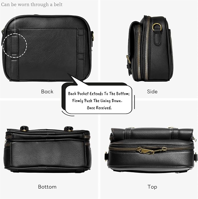 Women‘s Anti Theft RFID Blocking Small Vegan Leather Crossbody Bag Travel Purse With Built In Wallet Messenger Bag