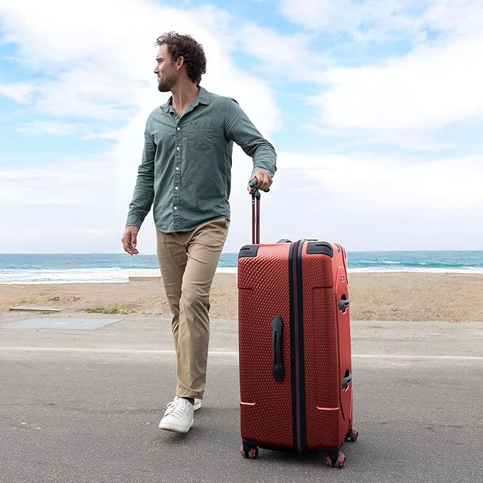 Traveler's Choice Maxporter II Polycarbonate Hardside Trunk with Spinner Wheels, Red, 31-Inch Trunk