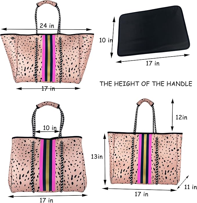 QOGiR Neoprene Multipurpose Beach Bag Tote with Inner Zipper Pocket … … … …