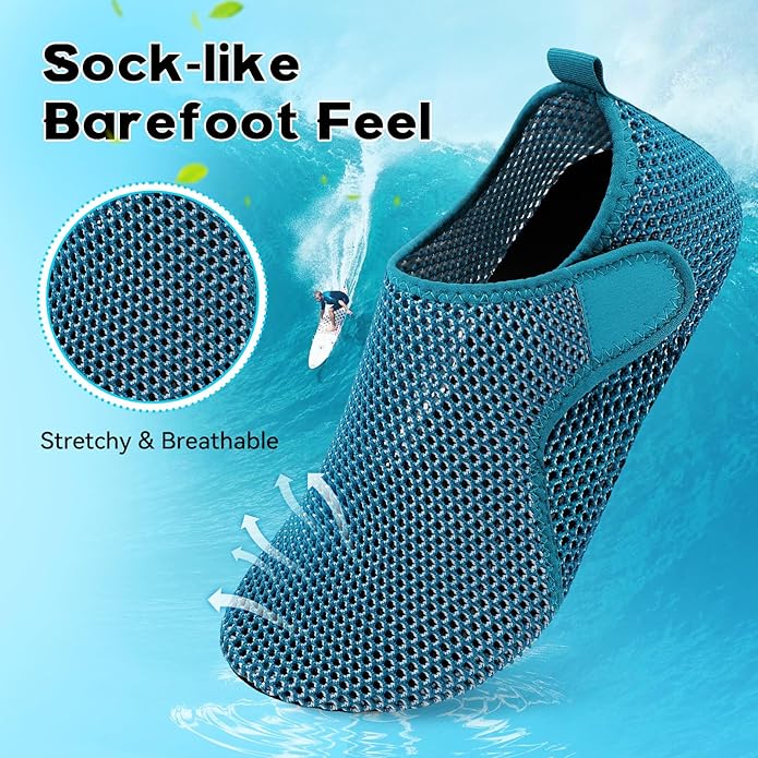 Scurtain Barefoot Water Shoes for Women Men Beach Swim Aqua Socks Summer Quick-Dry Sandals Slippers