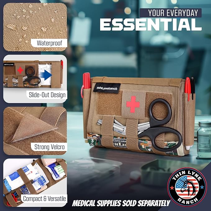 IFAK Pouch – MOLLE Medical Pouch for Tactical Use, Durable Trauma Supply Bag for Vehicle & Outdoor with Tourniquet Holder, Empty Bag, Compact & Easy Carry Design