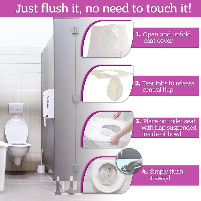 Disposable Paper Toilet Seat Covers 8 Packs (80-Count) + 2 Free Packs (20-Count)!
