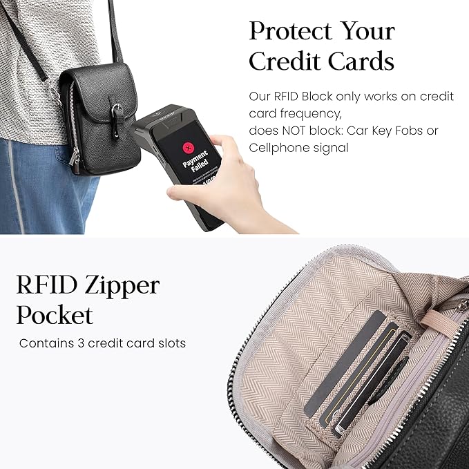 befen Genuine Leather Small Crossbody Bags for Women Cross Body Bag Purses Cell Phone Purse for Travel with RFID Card Slots