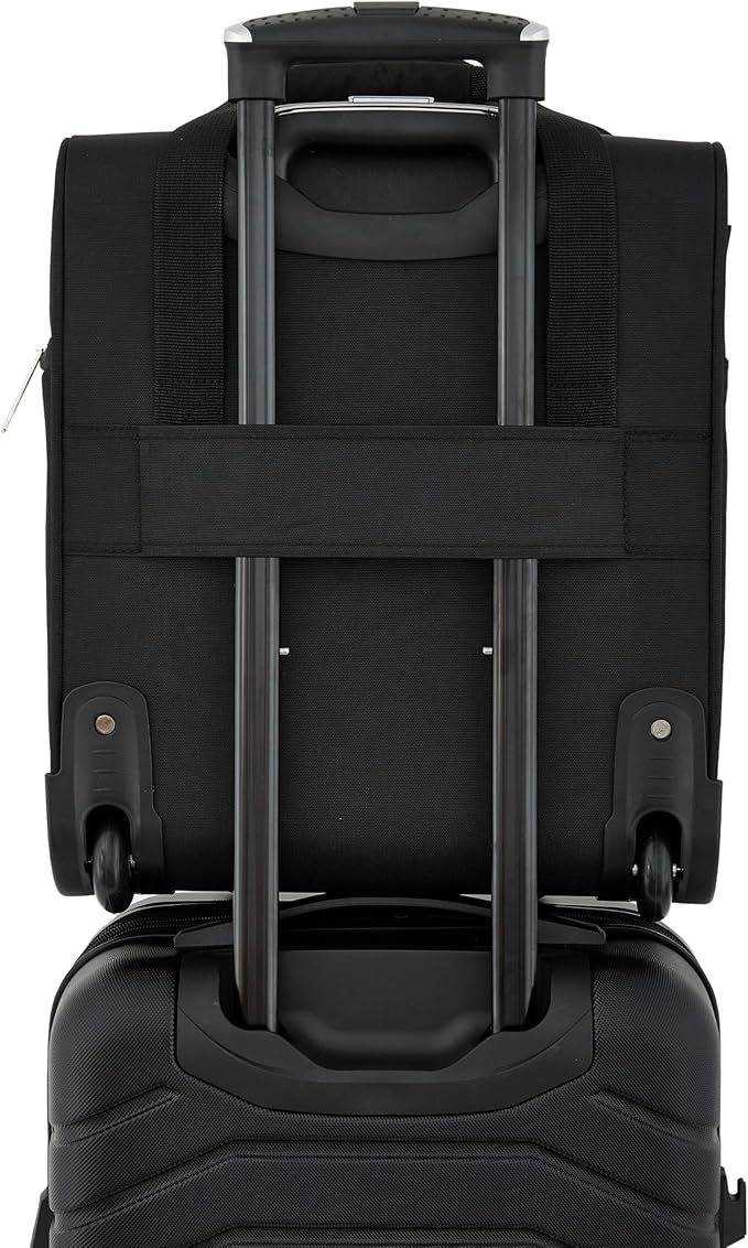 French Connection 16" Underseat Carry-On Luggage with USB/USB-C Ports, Black