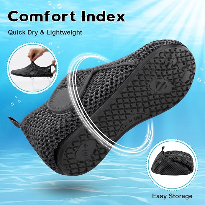 Scurtain Barefoot Water Shoes for Women Men Beach Swim Aqua Socks Summer Quick-Dry Sandals Slippers
