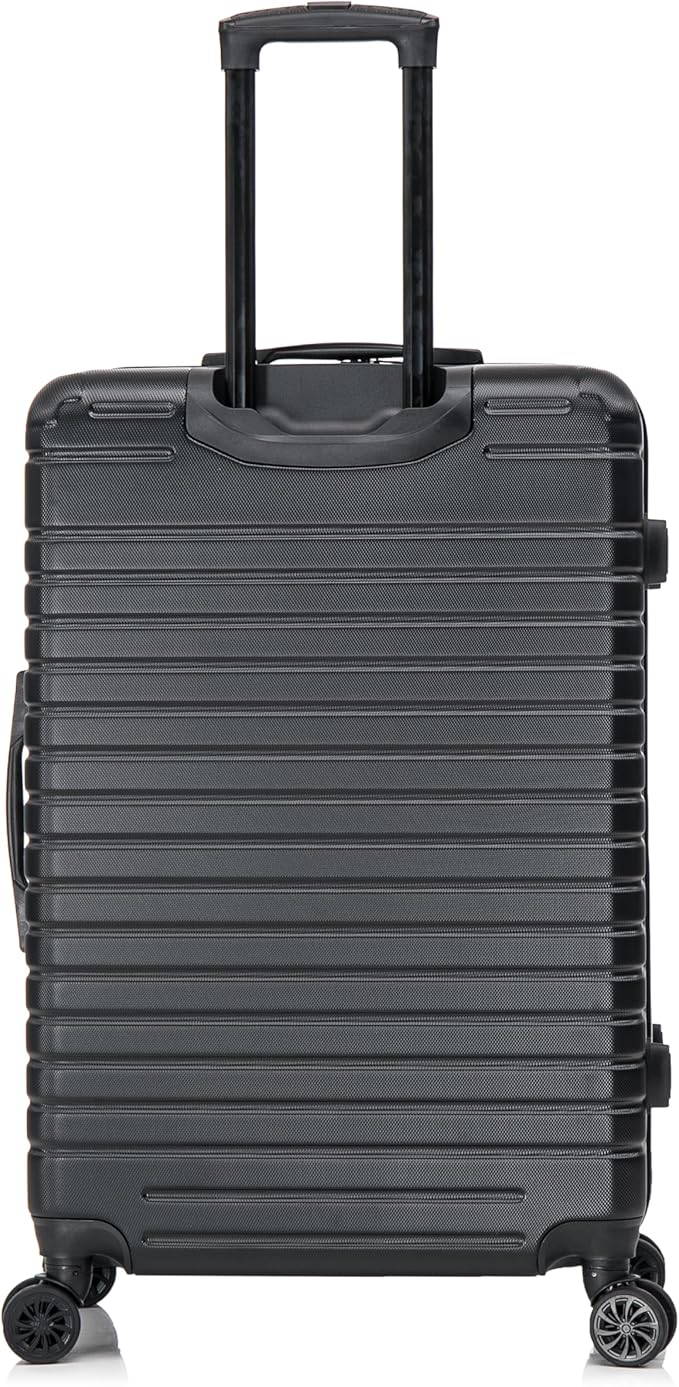 InUSA DEEP Luggage with GEL Handle | Spacious Traveling Suitcases Travel Suitcase with Dual Spinner Wheels and Studs | 28 Inch Large Hardside Luggage | Black
