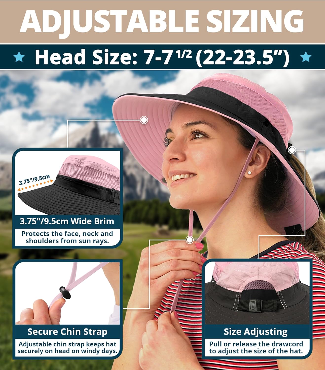 GearTOP Safari Sun Hat for Men and Sun Hats for Women UV Protection UPF 50+ Hiking, Gardening, Fishing