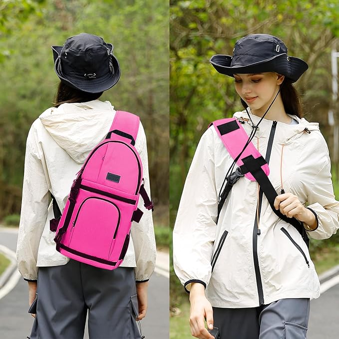 MOSISO Camera Sling Bag, DSLR/SLR/Mirrorless Camera Case Shockproof Photography Camera Backpack with Tripod Holder & Removable Modular Inserts Compatible with Canon/Nikon/Sony/Fuji, Bright Rose