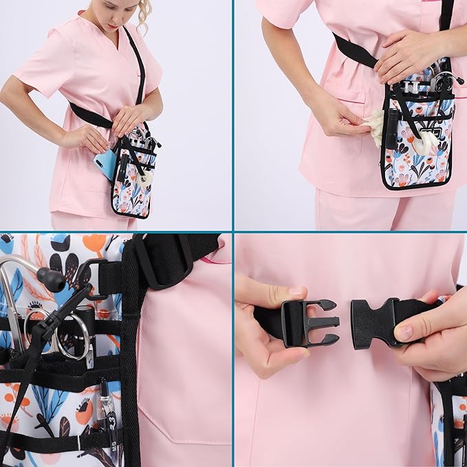 Medical Organizer Belt,Nurse fanny pack, Nurse Fanny Pack for Work ，Kit Practical Waist Bag for Nurses， Fanny Pack for Basics Nurse ，Utility Belt Organizer Bag (YRHS-S-ShuYe)