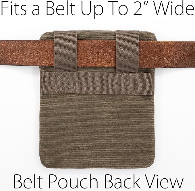 diodrio Belt Zipper Pouches for Men Women Compact EDC Pouch, YKK Zipper, Anti-theft Pickpocket Proof Safety Wallets, Waist Pack for Traveling Hiking, Water Resistant, Tough Waxed Canvas, Olive