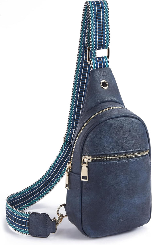 Telena Small Sling Bag for Women Leather Crossbody Fanny Packs Chest Bag for Women