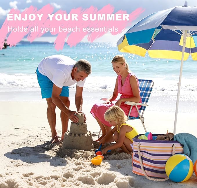 CaCTOUR Large Beach Bag Women,Beach Bags Waterproof Sandproof with Zipper Wet Pocket,Beach Tote Pool Bag for Swim Gym Travel