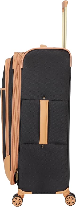 Dockers Seahorse Softside Expandable 8-Wheel Spinner Travel Checked Luggage, 3-Piece Set, Black