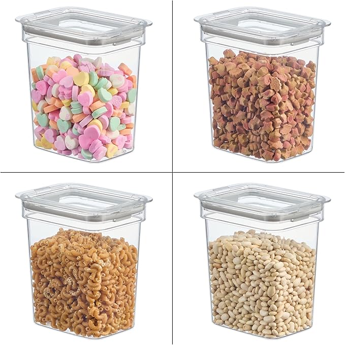 iDesign Small Tall Dry Goods Storage Bin, The Fresh Collection – 3.93" L x 5.3” W x 6” H, Clear Bin