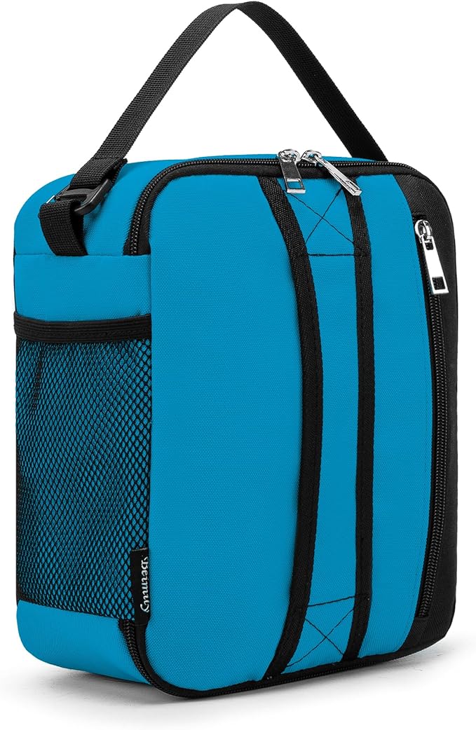 BEIMILY Lunch Box for Men Women Adults,Small Insulated Lunch Bag for Office Work Picnic,Reusable Portable Lunchbox,Soft Cooler Tote Bag(Gray Blue)